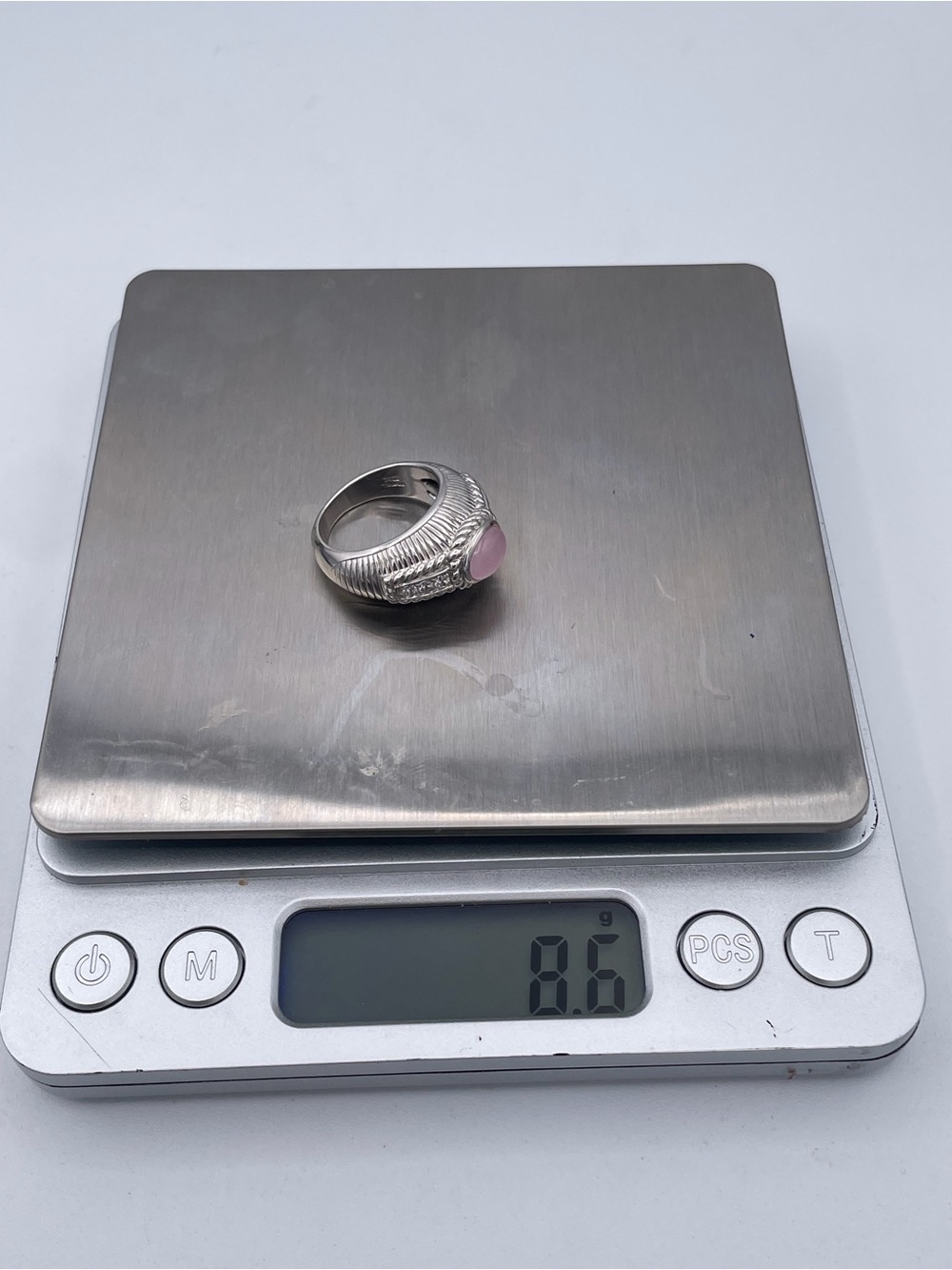 Judith Ripka Sterling Silver 925 Rose Quartz CZ Ring | DQCZ Thailand Size 6 - Picture 9 of 10